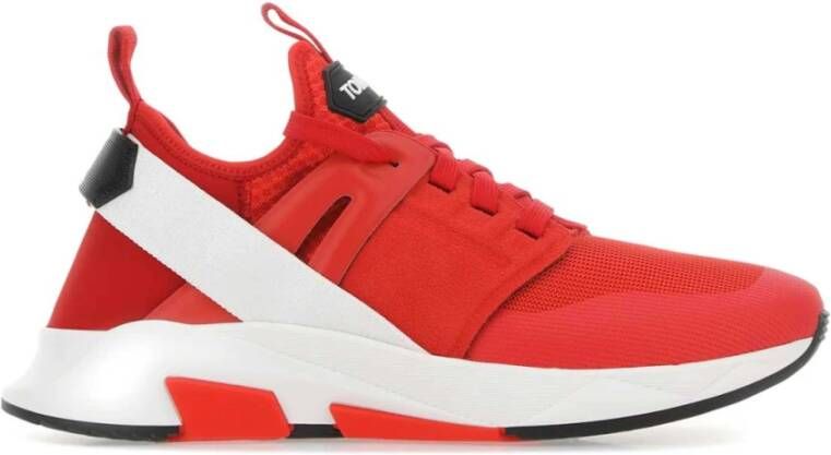 Tom Ford Witte Lichtgewicht Sneakers Rood Heren