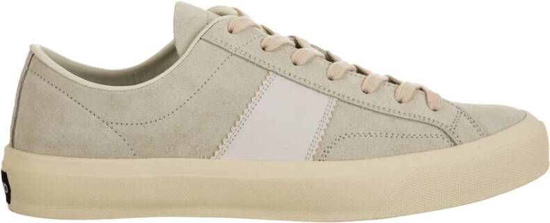 Tom Ford Ivoren suede cambridge sneakers Wit Heren