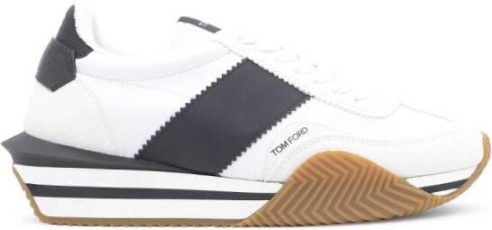 Tom Ford Leren lage sneakers met contrasterende inzetstukken Multicolor Heren