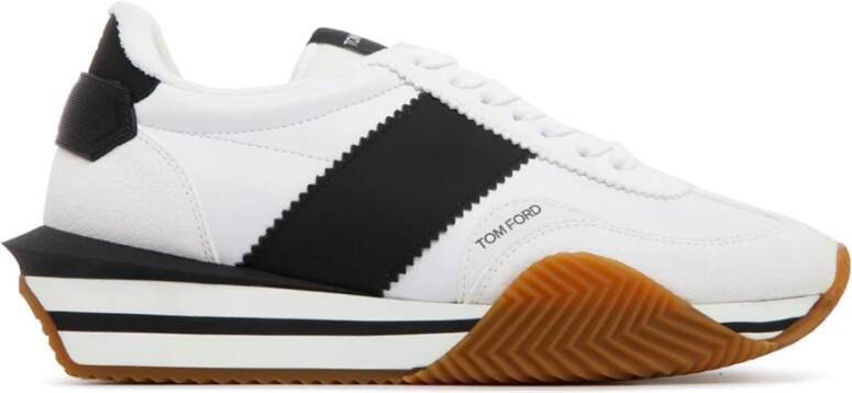 Tom Ford Leren lage sneakers met contrasterende inzetstukken Multicolor Heren