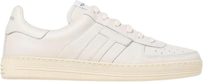 Tom Ford Leren Logo Sneakers Mannen Italië White Heren - Foto 6