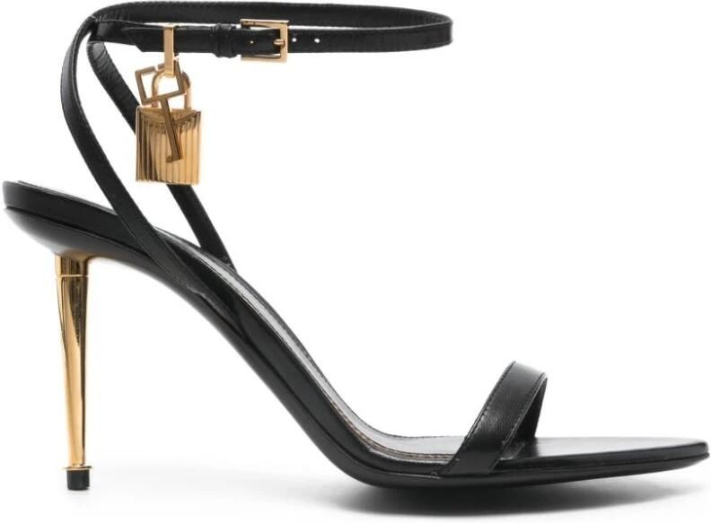 Tom Ford Glanzend Leren Padlock Pointy Naked Sandaal 85mm