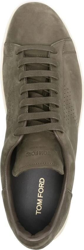 Tom Ford Groene Lace-Up Sneaker met Geperforeerde Details