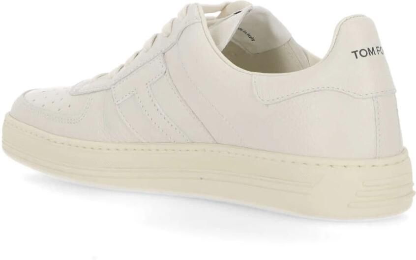 Tom Ford Leren Logo Sneakers Mannen Italië White Heren - Foto 2
