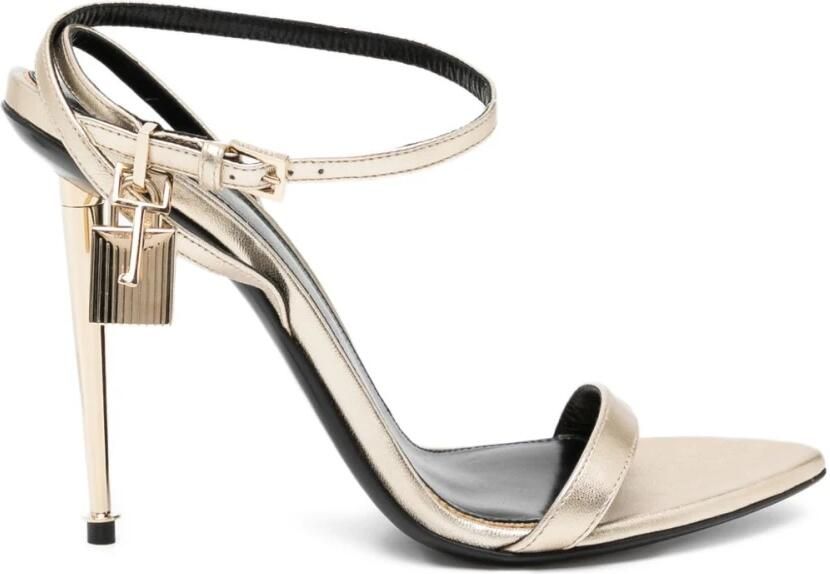 Tom Ford Laminated Nappa Leather Padlock Pointy Naked Sandal
