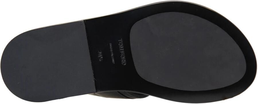 Tom Ford Platte leren sandalen met gouden details