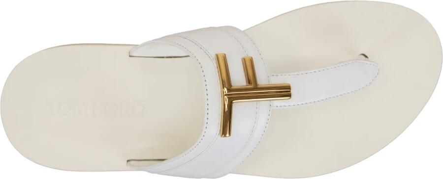 Tom Ford Platte leren sandalen met gouden details - Foto 3
