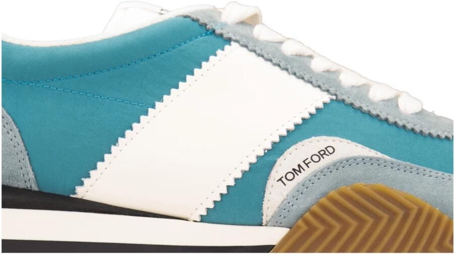 Tom Ford Sage Green en Cream White Leren Sneakers Blue Heren - Foto 2