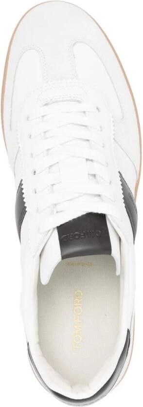 Tom Ford Witte Veterschoenen met Merkhiel