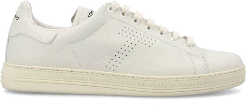 Tom Ford Witte Sneakers Regular Fit Geschikt voor alle temperaturen 100% leer White Heren