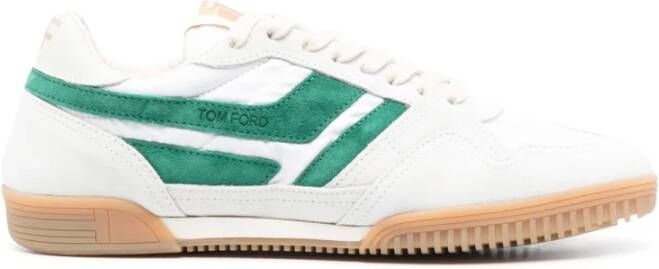 Tom Ford Witte Groene Amber Lage Top Sneakers White Heren