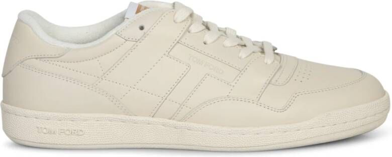 Tom Ford Grijze Sneakers met Kalfsleren Design Gray Heren