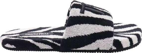 Tom Ford Zwarte dierenprint sandalen Ss23 Multicolor Heren