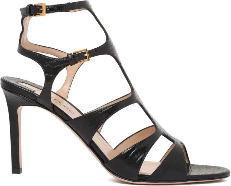 Tom Ford Zwarte Krokodilreliëf Leren Sandalen