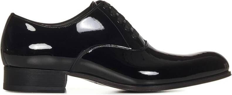 Tom Ford Zwarte Lakleren Veterschoenen Black Heren