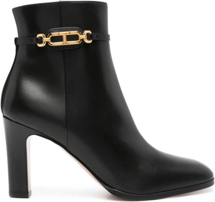Tom Ford Zwarte Leren Laarzen met Kettingdetail Black Dames