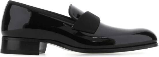 Tom Ford Zwarte leren loafers van hoge kwaliteit Black Heren