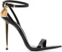 Tom Ford Zwarte Leren Sandalen met Gouden Details Black Dames - Thumbnail 1