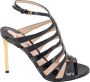 Tom Ford Zwarte leren sandalen met crocoprint - Thumbnail 1
