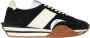 Tom Ford Zwarte Suède Sneakers met Leren Details Multicolor Heren - Thumbnail 1