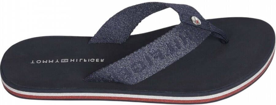 Tommy Hilfiger Teenslippers TH GLITTER WRAP BEACH SANDAL met glitterprint