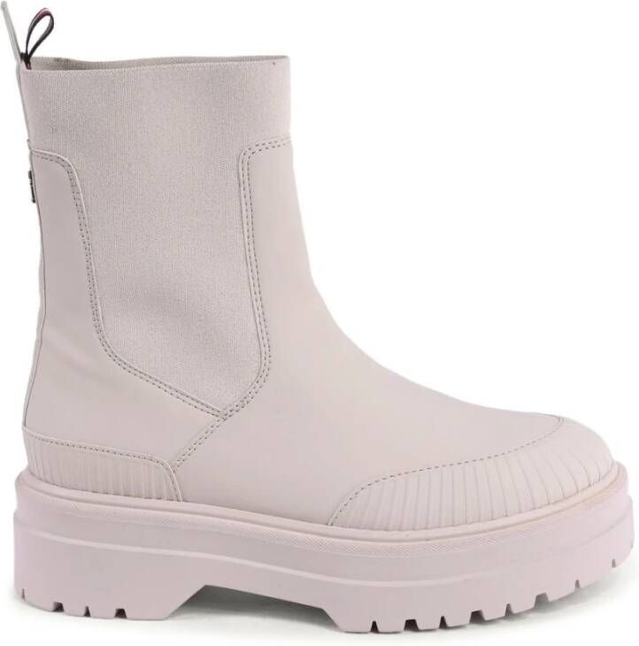 Tommy Hilfiger Beige Chelsea Laarzen Eco-Vriendelijke Stijl