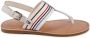 Tommy Hilfiger Beige Gestreepte Platte Sandalen - Thumbnail 1