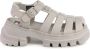 Tommy Hilfiger Beige Leren Enkelband Sandaal - Thumbnail 1