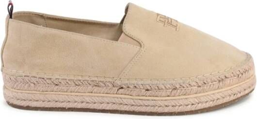 Tommy Hilfiger Beige Leren Espadrille Instappers