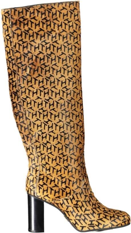 Tommy Hilfiger Laarzen in bruin voor Dames . TH Hair Calf High Heel Long Boot