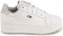Tommy Hilfiger Beige Leren Platform Sneakers - Thumbnail 1