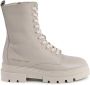 Bruin Tinten Monochromatic Lace Up Boot Veterboots Laarzen Met Veters Dames Beige - Thumbnail 2