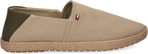 Tommy Hilfiger Beige Platte Schoenen Geborduurd Logo Ronde Neus