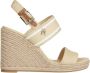 Tommy Hilfiger Sleehaksandaaltjes WEBBING HIGH WEDGE SANDAL zomerschoen sandaal wig hak met zij th-label - Thumbnail 1