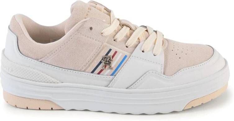 Tommy Hilfiger Plateausneakers SUEDE STRIPES BASKET LO met zijstrepen vrijetijdsschoen lage schoen veterschoen