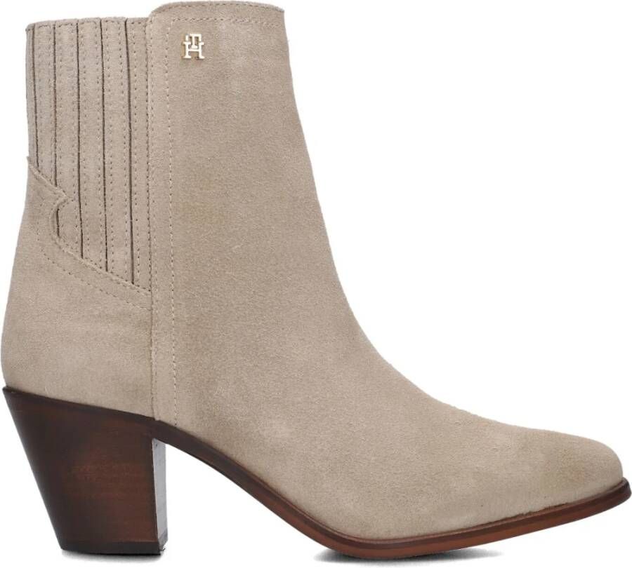 TOMMY HILFIGER Beige Enkellaarsjes Western Mid Heel S - Foto 2