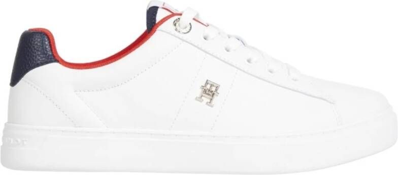 Tommy Hilfiger Beige Verhoogde Sneakers voor Vrouwen White Dames