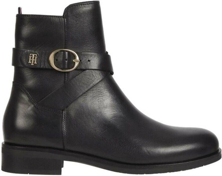 Tommy Hilfiger Laarsjes TH BELT FLAT BOOT met stijlvolle siergesp