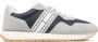 Tommy Hilfiger Blauw Grijs Leren Sneakers Dikke Zool - Thumbnail 1