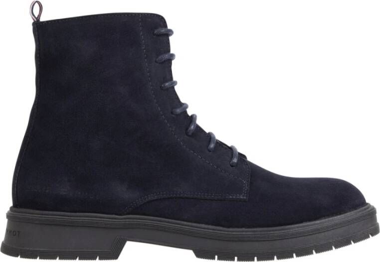 Tommy Hilfiger Hoge veterschoenen HILFIGER CORE SUEDE BOOT met gestreepte aantreklus