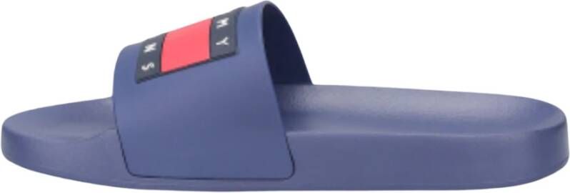 Tommy Hilfiger Blauwe Flag Pool Slide Sandalen