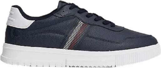 Tommy Hilfiger Blauwe Lage Sneakers Leer Nylon