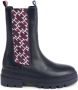 Tommy Hilfiger Chelsea boots van echt leer met logomotief - Thumbnail 1