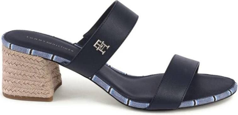 Tommy Hilfiger Blauwe Leren Sandaal met Gedetailleerd Ontwerp