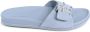 Tommy Hilfiger Blauwe Leren Slide Sandalen - Thumbnail 1