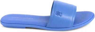 Tommy Hilfiger Blauwe Leren Slippers Casual Comfort