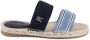 Tommy Hilfiger Blauwe leren tweeriem sandalen - Thumbnail 1