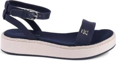 Tommy Hilfiger Sandalen LINEN FLATFORM zomerschoen sandaal plateauhak met verstelbare gesp