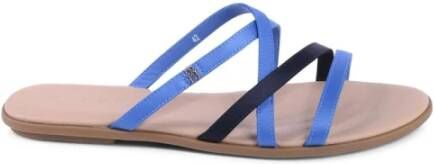 Tommy Hilfiger Blauwe Platte Leren Sandalen