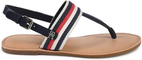 Tommy Hilfiger Blauwe Platte Sandalen voor Vrouwen